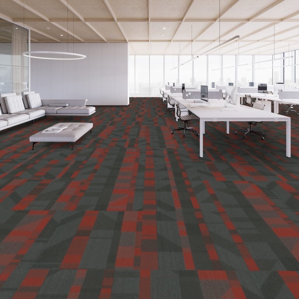 Room Scene - Engage Tile - Transform Red - TOFFIS Interior Environments